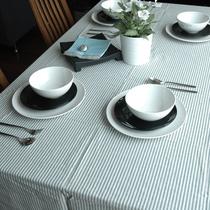 蓝白布条纹北欧/宜家 桌布