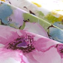 粉红色活性印花田园平纹布植物花卉床单式韩式风 床品件套四件套