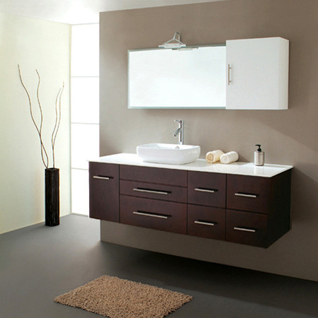 高臣 橡胶木木质台面e1级简约现代 浴室柜价格,图片,品牌信息_齐家网