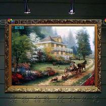 高档实木外框立体有框单幅风景手绘 托马斯38油画