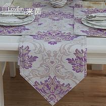 紫色布植物花卉欧式 桌旗