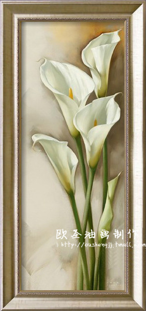 欧圣 实木框平面有框单幅植物花卉手绘 油画