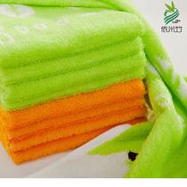 苹果绿鲜橙黄竹纤维20s-25s洁面美容毛巾女 毛巾