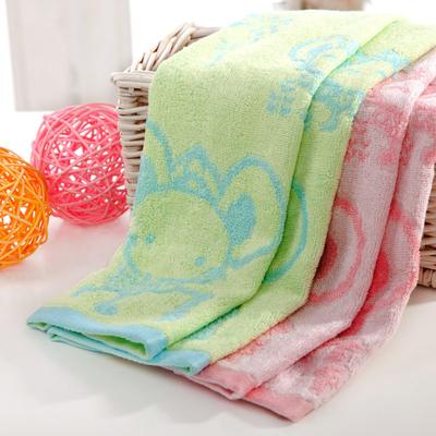 依米竹 粉红色浅绿色竹纤维童巾百搭型 毛巾