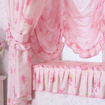 布帘+纱帘装饰+半遮光无涤纶混纺植物花卉喜庆田园 窗帘