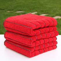 红色纯棉洁面美容毛巾百搭型 毛巾