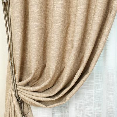 布一堂 布装饰+半遮光平帷麻涤纶纯色普通打褶简约现代 窗帘