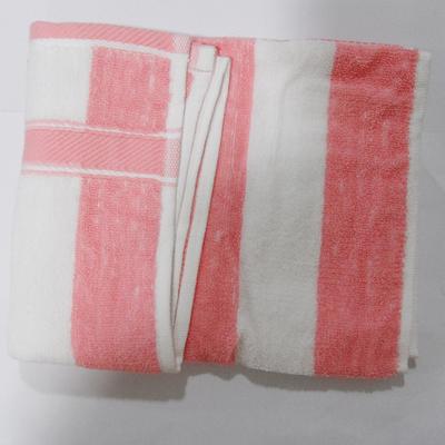 A＆B 粉色条纹绿色条纹纯棉面巾百搭型 毛巾
