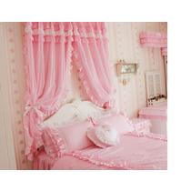 粉色格子布装饰+半遮光荡度棉罗马帘飘窗韩式 窗帘