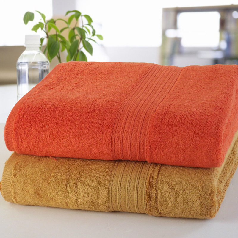 赛维丝 橘红色咖啡色纯棉 浴巾