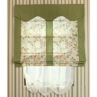 明润 布装饰+半遮光平帷麻棉植物花卉纯色田园 窗帘