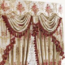 布帘+纱帘装饰+半遮光高精密浮雕面料欧式植物花卉 窗帘