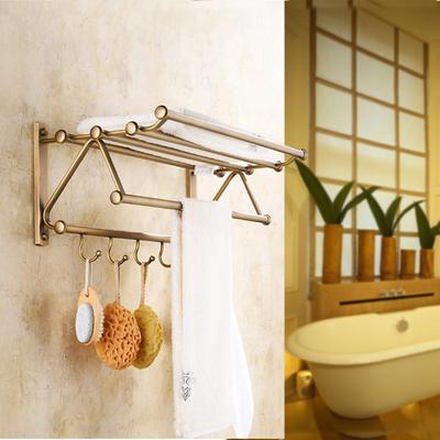 麦乐 铜质铜色折叠活动型时尚潮流 置物架浴巾架