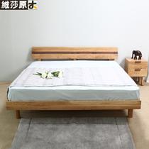 橡木框架结构日式拼板 床