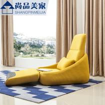 黄色单人木质工艺拼板松木折叠复合面料海绵简约现代 沙发