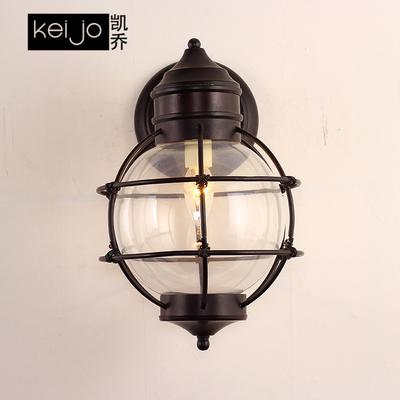 凯乔 玻璃铁美式乡村喷漆磨砂白炽灯节能灯LED YB251-1壁灯