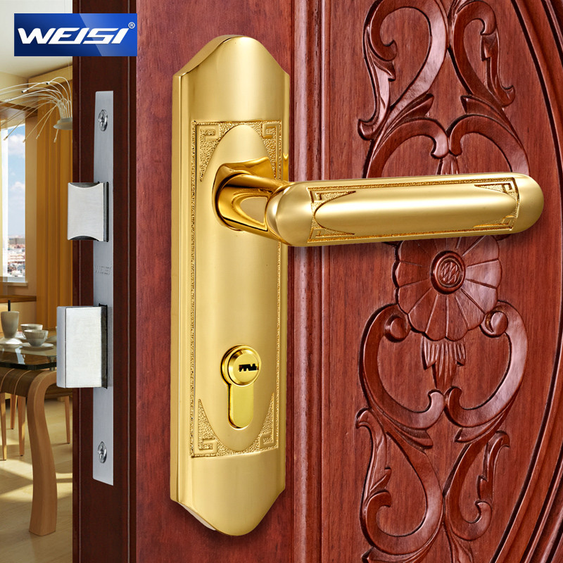 威士 通用型K金锁室内门锌包铜双锁舌 WS-CX-V2327锁具