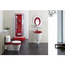 红色移门式弧扇型 淋浴房