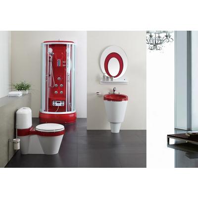 法莎丽 红色移门式弧扇型 淋浴房