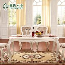 仿古白人造板组装密度板/纤维板长方形欧式 餐桌