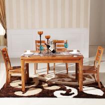 浅色餐桌深色餐桌散装支架结构橡胶木多功能长方形现代中式 餐桌