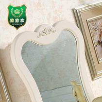 象牙白散装玻璃烤漆支架结构橡胶木储藏艺术成人韩式 梳妆台