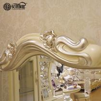 珍珠白色组装玻璃喷漆框架结构橡胶木储藏成人欧式 ZT19梳妆台