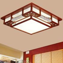 PVC木现代中式镂空雕花正方形荧光灯LED 吸顶灯