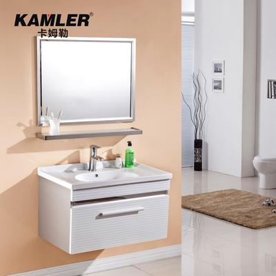 卡姆勒 不锈钢含带配套面盆一体陶瓷盆E0级现代中式 浴室柜
