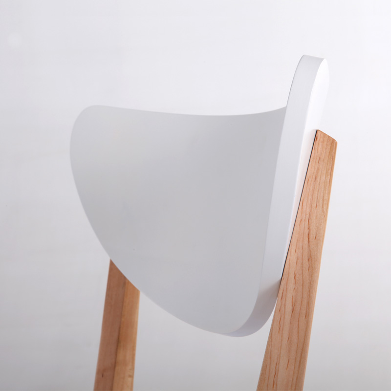 嘉宜美 白色[45内天发货]实木皮饰面拆装成人简约现代 餐椅