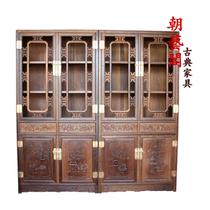 独板书柜框架结构鸡翅木成人明清古典 书柜