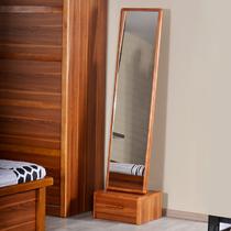 镜子+抽屉橡木置地方形简约现代 穿衣镜