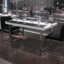 人造板散装密度板/纤维板玻璃长方形简约现代 JU-MZ-999餐桌