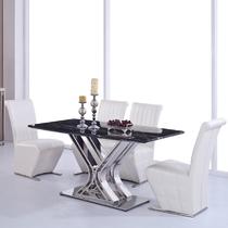 大理石餐台金属整装不锈钢支架结构移动异形简约现代 餐桌