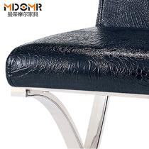 黑色白色金属裂纹不锈钢皮革成人简约现代 A8餐椅