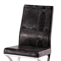 白色鳄鱼色黑色鳄鱼色裂纹皮革移动成人简约现代 C964餐椅