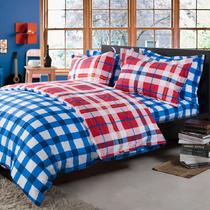 床笠款床单款美式乡村条纹床单式欧美风 床品件套四件套