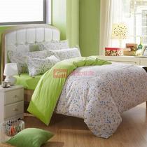 全棉所有人群四件套床单式田园风格活性印花 浪漫韵律（绿）床品件套四件套