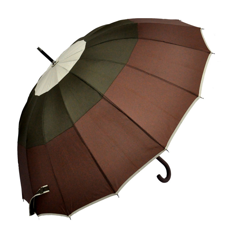 太阳圣 三色合一半自动碰击布雨伞长柄伞成人 遮阳伞