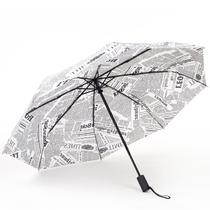 报纸手动款报纸自动款半自动碰击布晴雨伞三折伞成人 遮阳伞