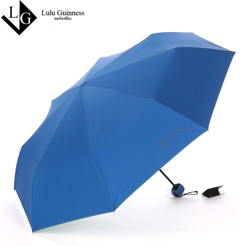 Lulu Guinness 彩胶手动碰击布遮阳伞三折伞成人 遮阳伞