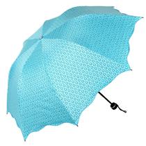 黑胶手动碰击布晴雨伞三折伞成人 4302D遮阳伞