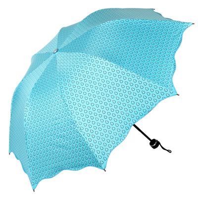 百盛洋伞 黑胶手动碰击布晴雨伞三折伞成人 4302D遮阳伞