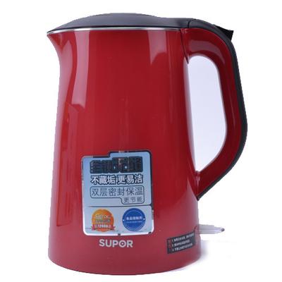 苏泊尔 红色不锈钢普通电热水壶1.5L底盘加热 SWF15JS5-150电水壶