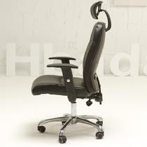 黑色升降扶手铝合金脚皮艺 HDNY0023电脑椅
