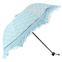 黑胶手动聚酯纤维4325遮阳伞三折伞成人 遮阳伞