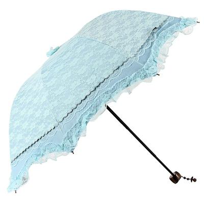 百盛洋伞 黑胶手动聚酯纤维4325遮阳伞三折伞成人 遮阳伞