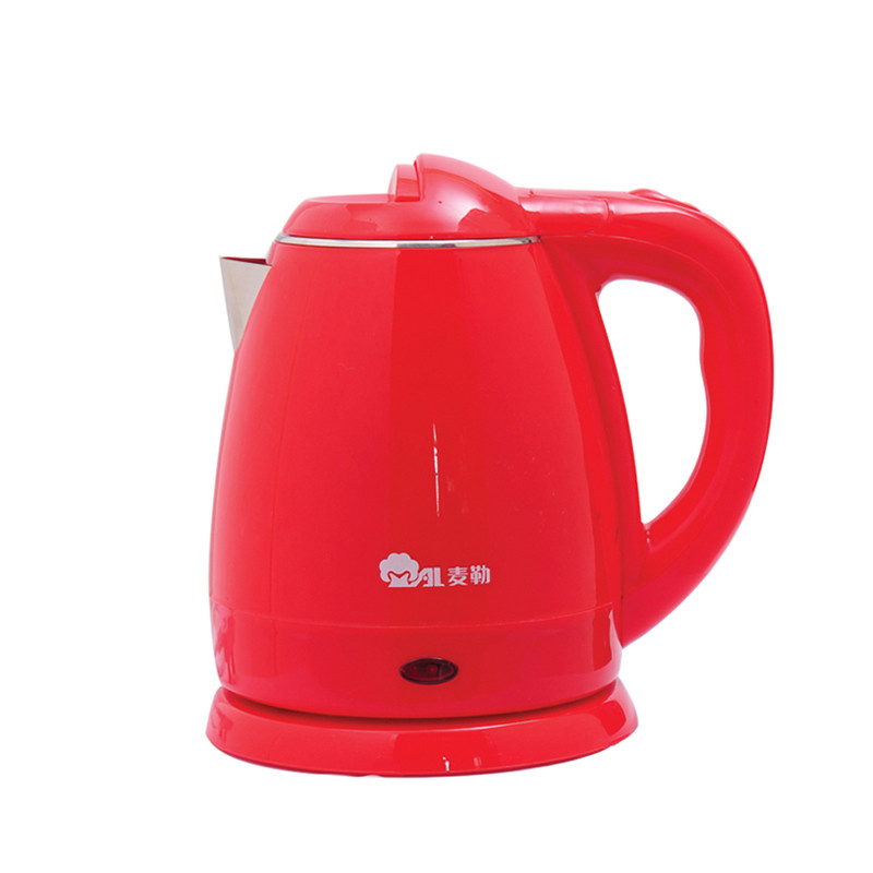 麦勒 不锈钢6分钟以下麦勒(MAL)YB15A-15 包钢电热水壶（红色）电水壶无电加热 电水壶