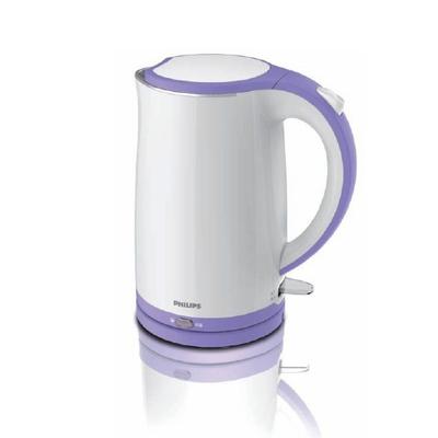飞利浦 白色+紫色塑料普通电热水壶1.7L底盘加热 电水壶