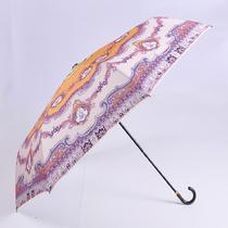 银胶手动100%涤纶晴雨伞三折伞成人 遮阳伞